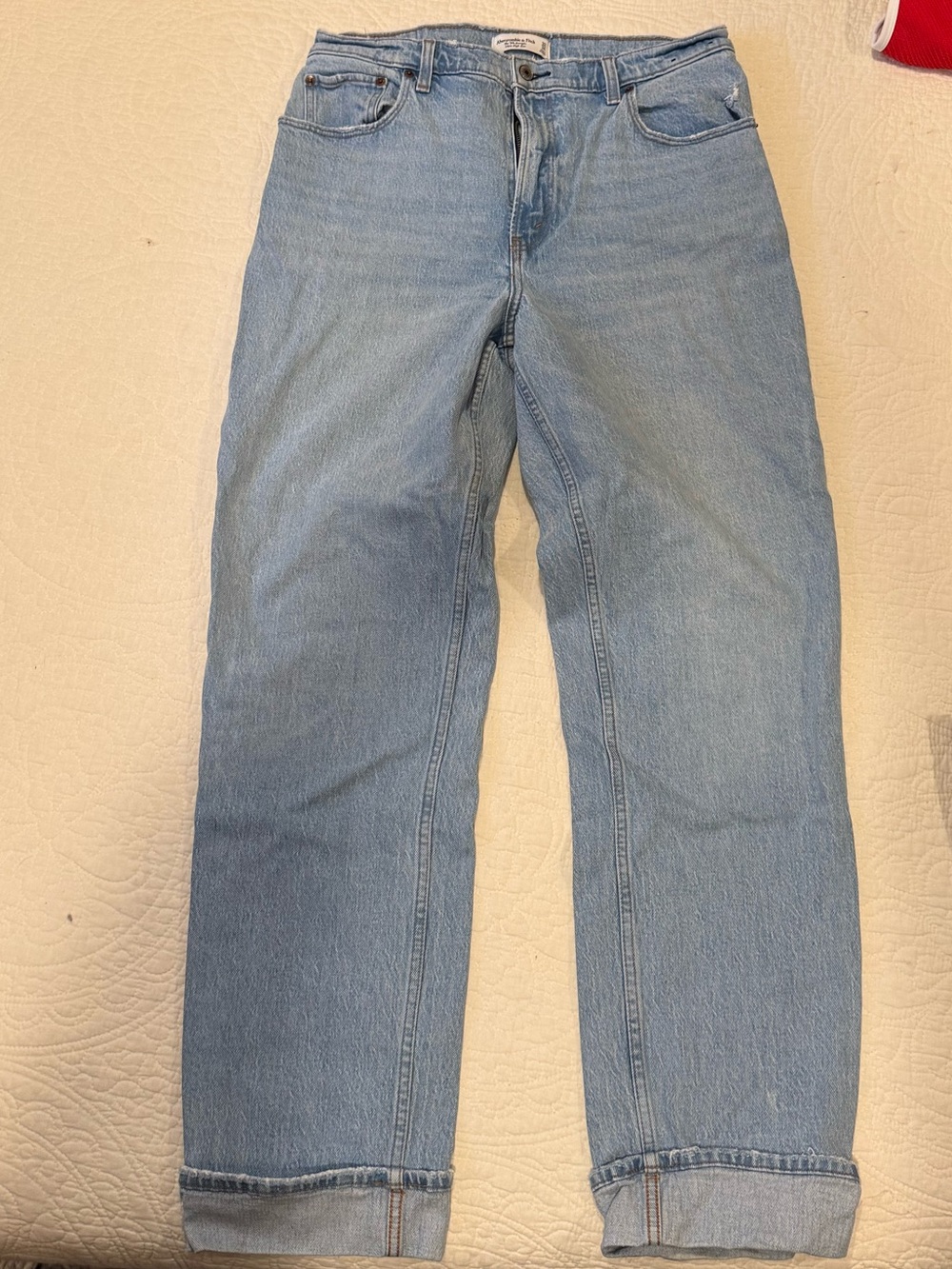 Abercrombie & Fitch The 90’s Straight Curve Love Light Blue Relaxed Jeans